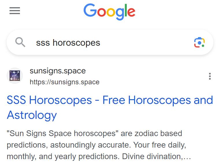 Advice on how to search for daily horoscopes of SunSigns.Space
